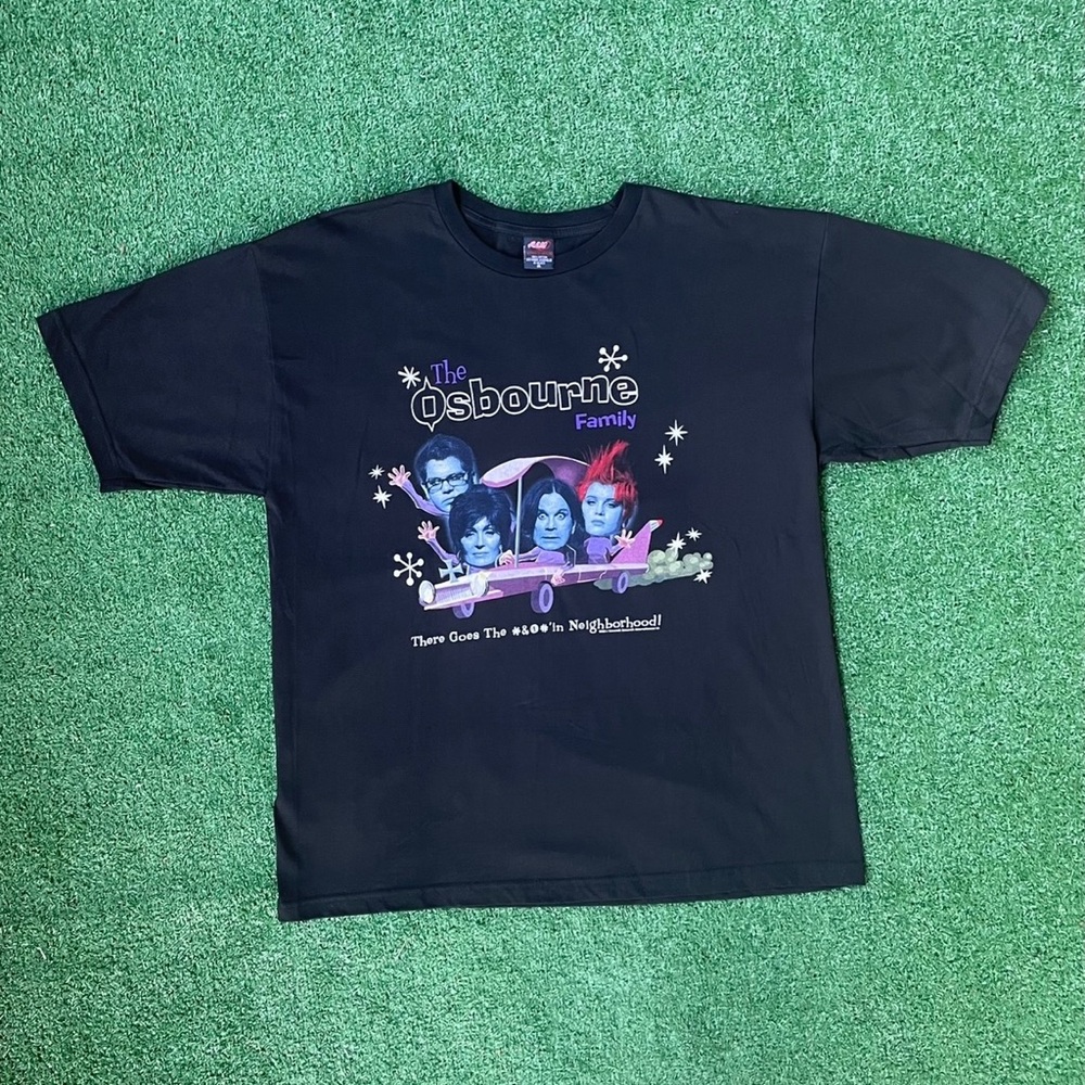 Vintage The Osbourne Family T Shirt Y2K TV Show Graphic Ozzy Black